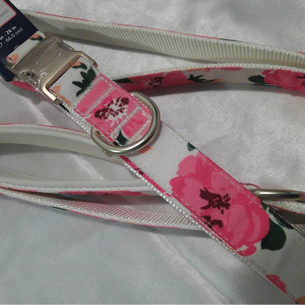 Top Paw White/Pink Floral Collar & Leash Set (L) - Picture 5 of 6